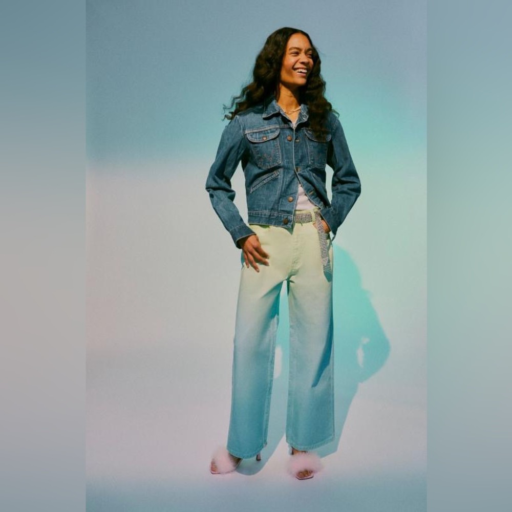 BDG High & Wide Ombre Blue/Green Jeans